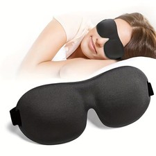 3D Contoured Sleep Mask Light Blocking Eye Mask Soft Breathable Travel Rest New