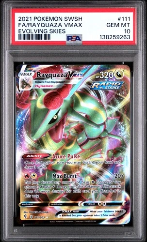 2021 Pokemon Evolving Skies #111 Fa/Rayquaza Vmax PSA 10