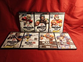 NCAA Football Video Game Lot 7 PlayStation 2 PS2 2002 Thru 2008 CIB Tested