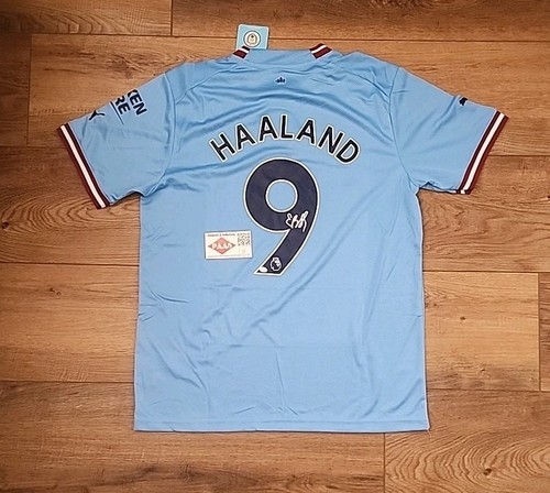 Erling Haaland Signed Autographed Puma Jersey Manchester City. w/ COA. NWT sz. L