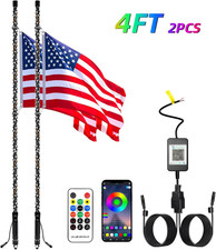 2PCS 4FT Whip Lights, LED Whip Light with App Remote Control, Spiral RGB Chasi