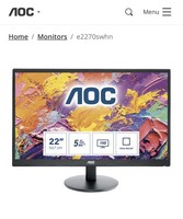 AOC E2270SWHN FHD Monitor 22” (3 available)