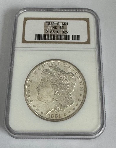 1881-S Morgan Silver Dollar NGC MS65 Brown Label - Nice Luster! #029