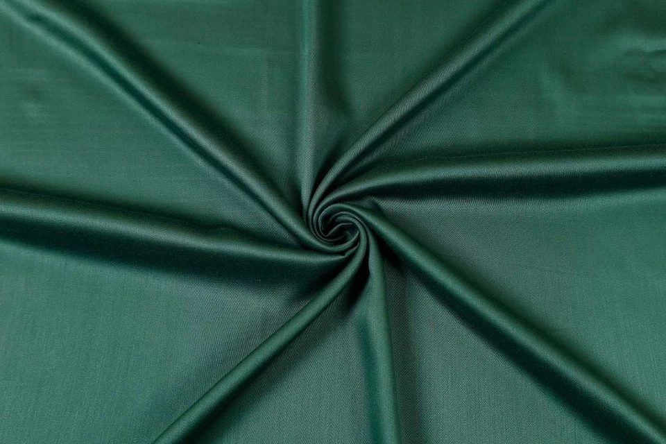 MULBERRY SILK SATIN fabric by the yard -Dark Green silk fabric - Handmade silk - Image 2 of 4