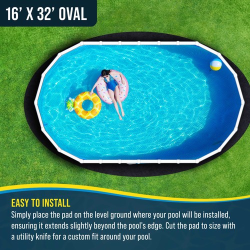 16 Fuß x 32 Fuß ovale strapazierfähige Poolfolie Auflage für oberirdische Schwimmbäder - Bild 3 von 5