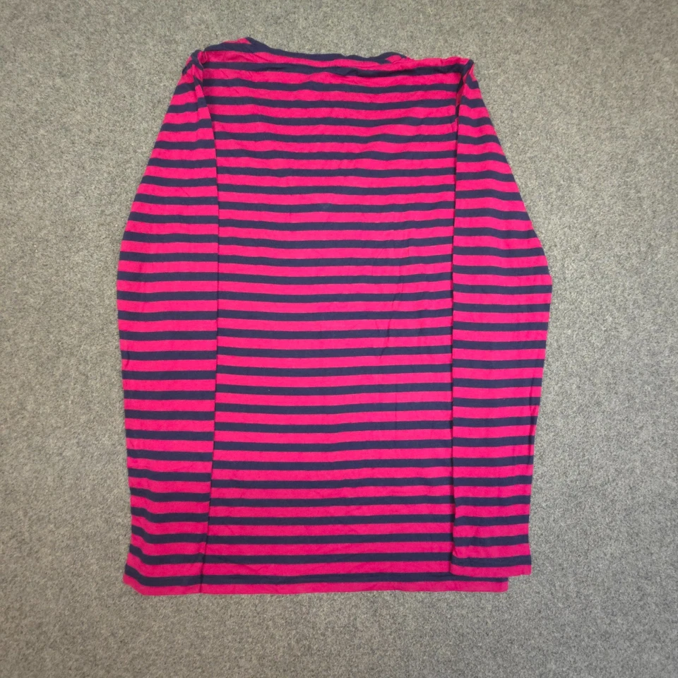 Camisa Ralph Lauren Mujer PEQUEÑA Rosa Manga Larga Algodón Cuello en V Rayas Talla S Foto 4 de 4