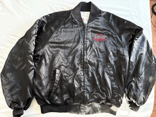 Vtg Jacket Mens Large Black Satin MBA Buick T-Type Grand National - product listing photo