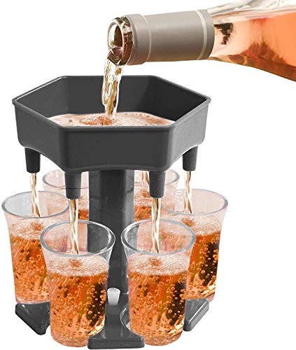 Distributeur de verres à liqueur avec jeux à boire et slogan pour soirée étudiante et anniversaire