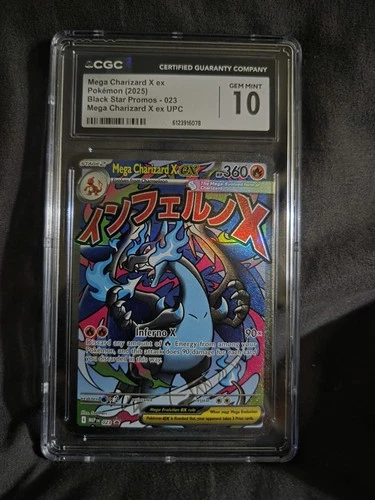 Pokémon Mega Charizard X ex CGC 10 Black Star Promo 023 Holo EX Dragon Card