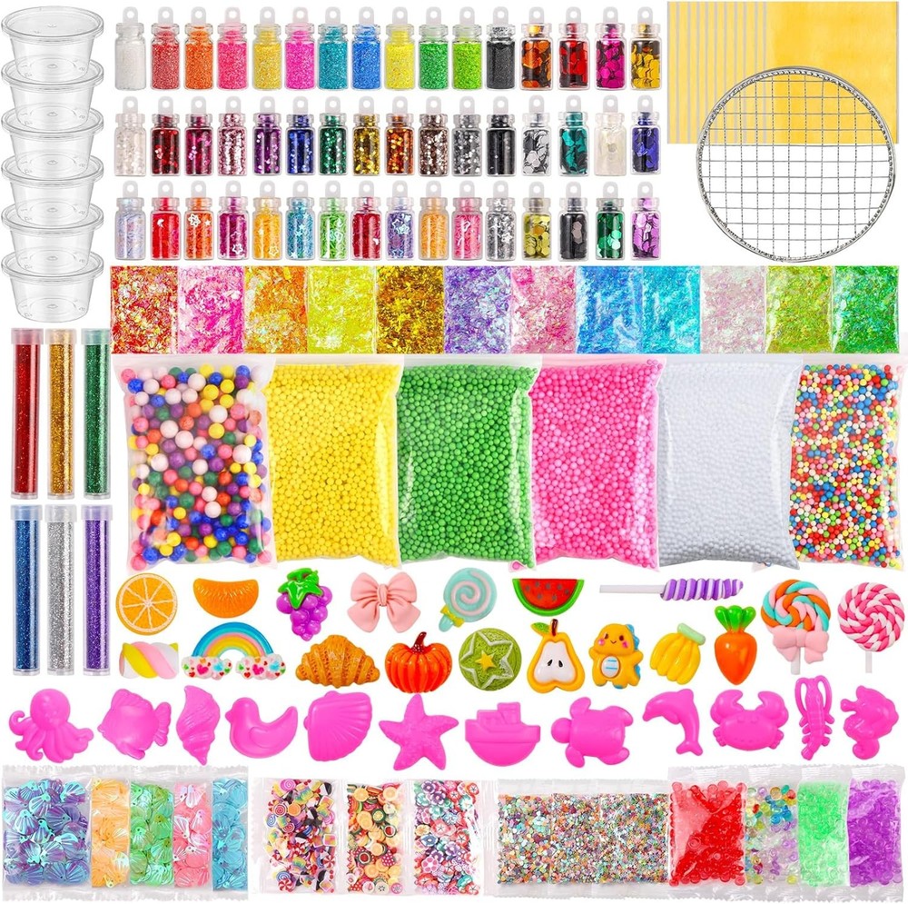 163-Piece Slime Making Kit with Mix-Ins & Accessories for DIY Fun