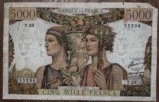 5000 francs Terre et Mer 1949 France 🇫🇷-Voir les images pour état billet