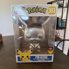 Funko Pop #353 Pikachu Silver Metallic 10” Jumbo Target Con Exclusive Pokemon
