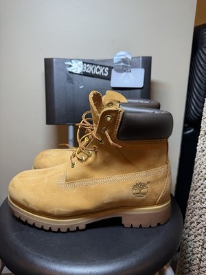 靴 Timberland 6-INCH WATERPROOF BOOTS 10061 Timberland 10061 Premium 6” Waterproof Boot Wheat Nubuck Men's 8.5