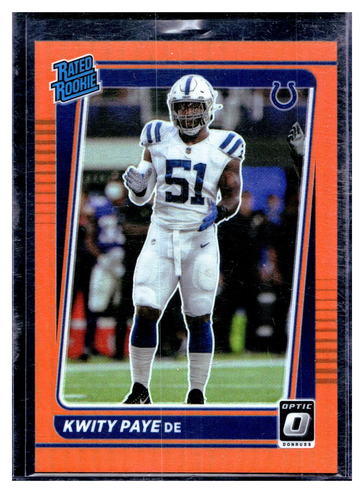 Kwity Paye 2021 Donruss Optic Orange Prizm /199 RC Colts Rookie SP Parallel NFL