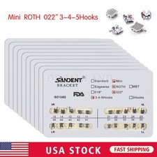 10 Packs Dental Orthodontic Metal Brackets Braces Mini Roth.022 Hooks 345