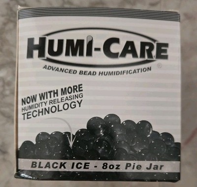Humi-Care Black Ice 8oz Cigar Humidor Humicare Gel Pie Jar - Brand New