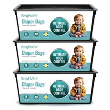Diaper Pail Refill Bags, 30 Bags Per Refill, with Genie Easy Roll Signature...