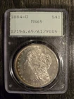 1884-O Morgan Silver Dollar $1 PCGS MS65 Old Holder "Rattler"