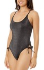 Salt + Cove Juniors' Lurex Open-Back Scoop-Neck One-Piece Swimsuit, Black, XL