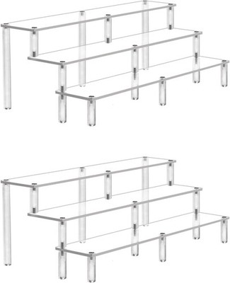 Acrylic Riser Display Shelf,3 Tier Display Riser for Amiibo Funko POP Figures...