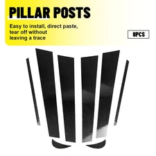 8X Glossy Black Window Pillar Post Door Trim Cover Fits Toyota Camry 2018-24 EPY