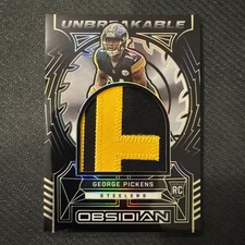 2022 Panini Obsidian Unbreakable George Pickens Electric Etch Yellow /25 MEM, RC