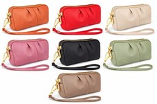 Womens Wallet PU Vegan Leather Wristlet Purse Clutch Phone Bag All Colors New
