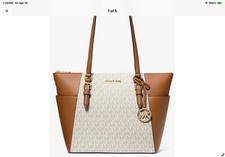 Michael Kors Charlotte Top Zip Tote shoulder bag Vanilla