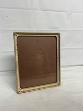 Vintage Metal Filigree 8x10 Photo Picture Frame White Washed Gold