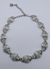 Vintage Silver Tone Choker with Abstract Shape