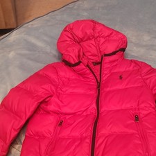Polo Ralph Lauren Boys Pink Hooded Down Puffer Jacket Size 4/4T