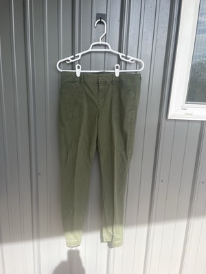 Old Navy Pixie Pants Women s Size 10 Green Cotton Stretch Blend Solid Casual