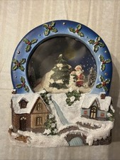 Waterless Snow Globe Christmas With Santa  Snowman - Music  Lights Working