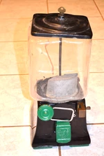 ANTIQUE CAST IRON GUMBALL MACHINE 1 CENT BLACK PORCELAIN ACE SALES PHILA.