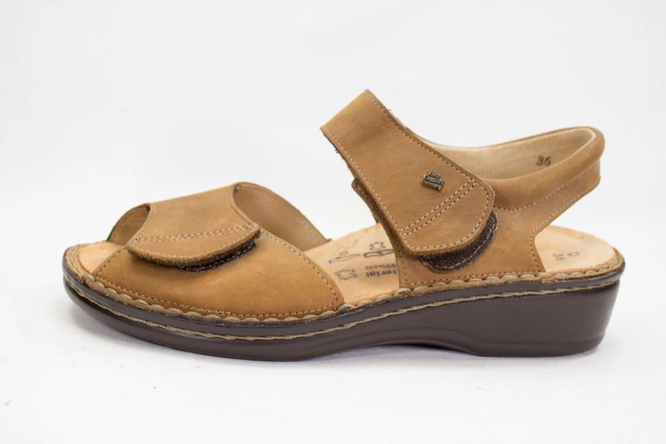 Sandalias Finn Comfort para mujer talla EU 36 US 6 marrón gamuza con tiras cómodas punta abierta Foto 3 de 4