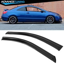 Fits 06-11 Honda Civic Coupe 2-door Slim Acrylic Window Visor Sun Rain Shade 2pc