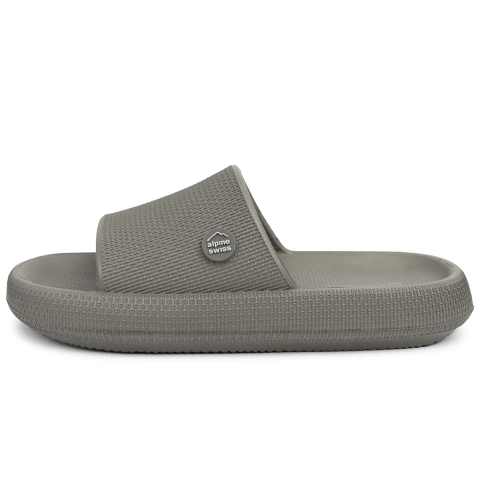 Alpine Swiss Omar Hombres Toboganes Almohada Zapatillas Ultra Acolchadas Nube Deslizable Sandalia Foto 4 de 4