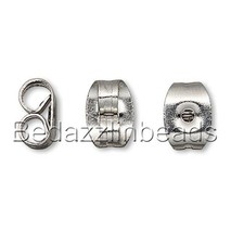 20 Surgical Stainless Steel Silver Butterfly Earring Backs for Post Stud Backs