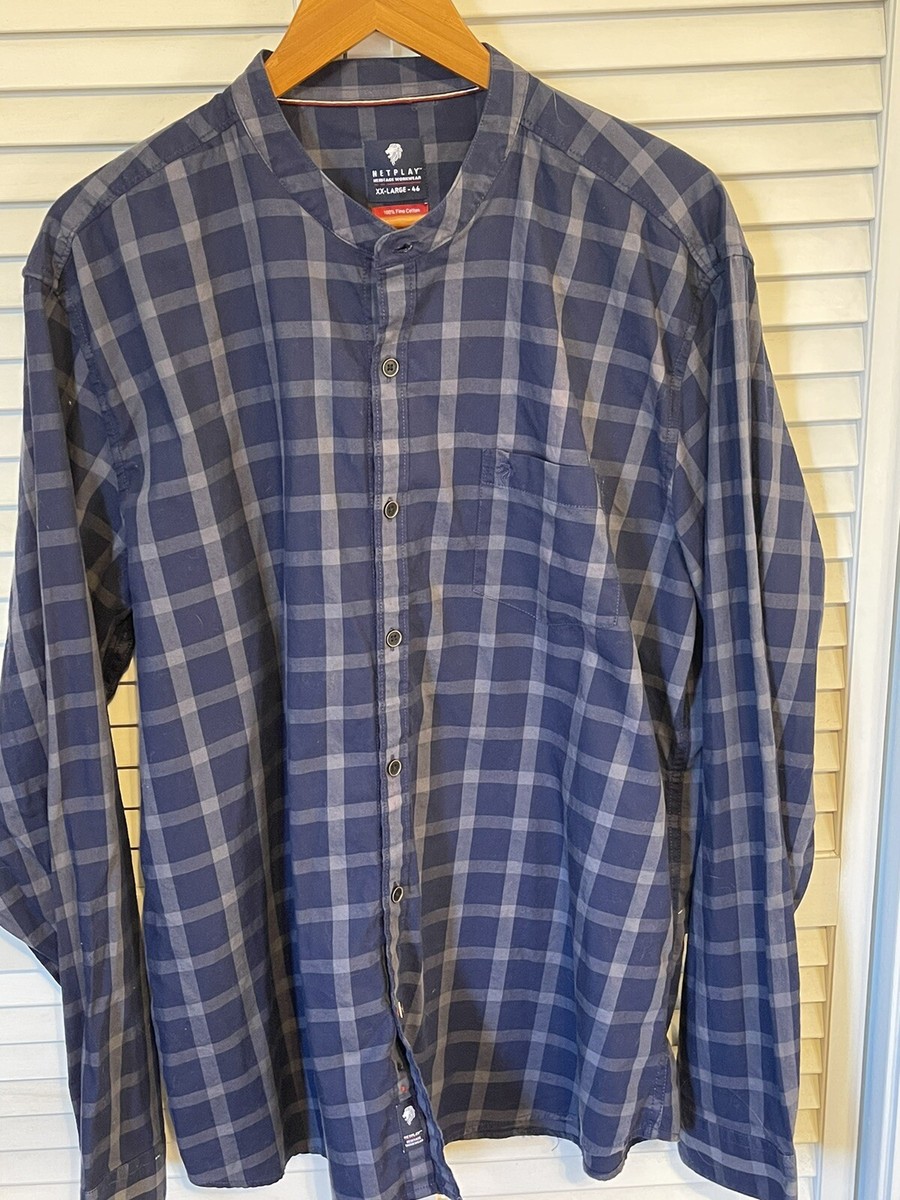 Netplay Men’s Long Sleeve Crew Neck Cotton Button Down Shirt Size XXL