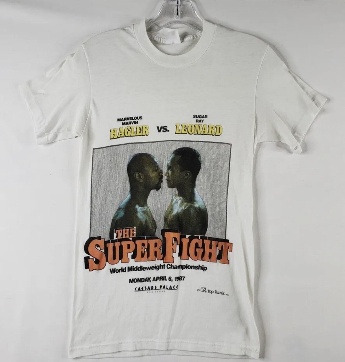 Hagler v Leonard The SuperFight Medium Single Stitch Vintage 1987