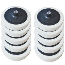 Craft-Equip Basic 10er Pack 150mm Polierschwamm M14 St&uuml;tzteller weiss glatt Pad