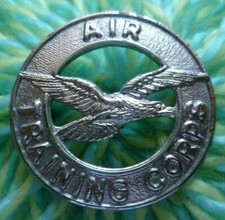 Air Training Corps Cap Badge CHROME 2 Lugs Vintage