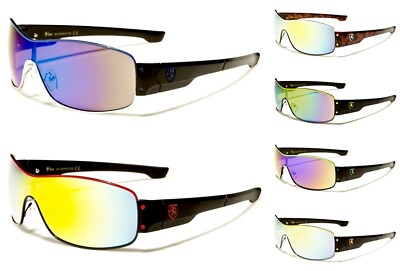 Herren Shield Sport Sonnenbrille Entspiegelt Wickel Design Radfahren Laufen Brille