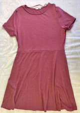 Gap Soft Knit Mauve Fit and Flare Dress Sz L EUC