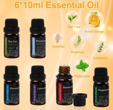 Pure Natural Essential Oil Collection 6 Bottles 10 ml .33oz
