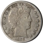 1908-0 Barber Half Dollar