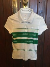 ADIDAS POLO TOP GREEN  WHITE SIZE 10