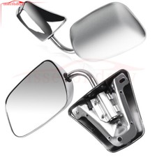 Side View Mirrors Lh Rh Set Fits 1973-1986 Gmc Chevy Truck Chrome Manual Fold