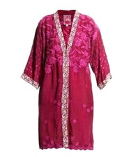 AUTH NWT 345 Johnny Was Women's Garland Ivy Embroidered Kimono In Rose Wine