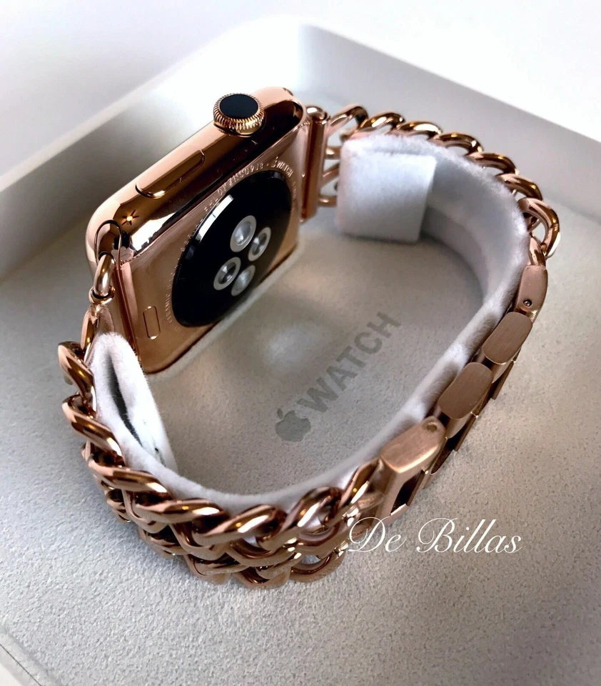 24K ROSE Gold Plated 42MM Apple Watch SERIES 2 with Rose Gold Links Band CUSTOM - Image 4 of 4
